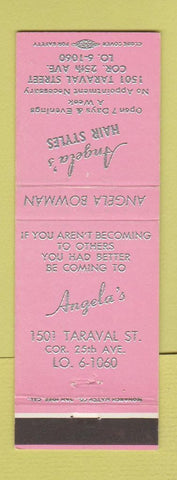 Matchbook Cover - Angela's Hair Salon San Francisco CA