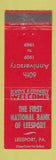Matchbook Cover - First National Bank Leesport PA 1969
