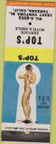 Matchbook Cover - Top's Tarzana CA pinup WEAR