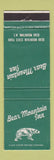 Matchbook Cover - Bear Mountain Inn Bear Mountain NY