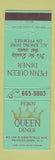 Matchbook Cover - Penn Queen Diner Pennsauken NJ