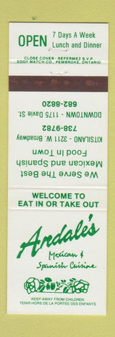 Matchbook Cover - Andale's Mexican Restaurant Kitsilano Vancouver BC
