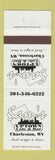 Matchbook Cover - Sam's Uptown Cafe Bar Charleston WV