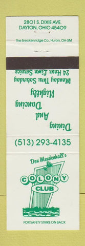 Matchbook Cover - Don Mendenhall's Colony Club Dayton OH