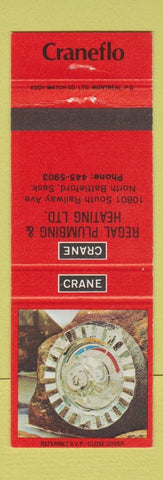 Matchbook Cover - Crane Regal Plumbing Heating North Battleford SK