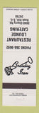Matchbook Cover - Branding Iron Restaurant Rock Hill SC