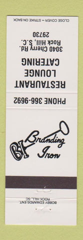 Matchbook Cover - Branding Iron Restaurant Rock Hill SC