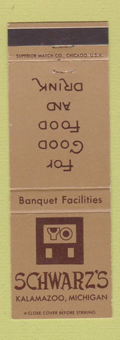 Matchbook Cover - Schwarz's Restaurant Kalamazoo MI