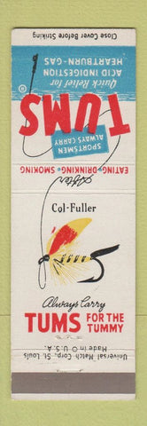 Matchbook Cover - Tums Antacid Fly Fishing Col Fuller