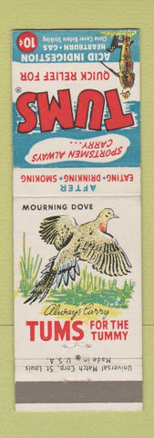 Matchbook Cover - Tums Antacid Mourning Dove