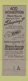 Matchbook Cover - Tums Antacid Mourning Dove