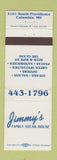 Matchbook Cover - Jimmy's Steak House Columbia MO