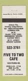 Matchbook Cover - Five to Two Cafe