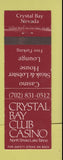 Matchbook Cover - Crystal Bay Club Casino NV