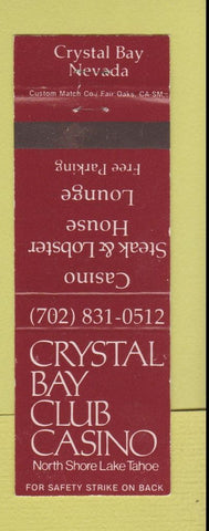 Matchbook Cover - Crystal Bay Club Casino NV