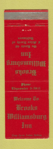 Matchbook Cover - Brooks Williamsbury Inn Baltimore MD WEAR