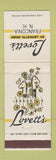 Matchbook Cover - Lovett's Franconia NH