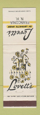 Matchbook Cover - Lovett's Franconia NH