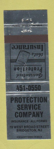 Matchbook Cover - Protective Security Insurance Bridgeton NJ