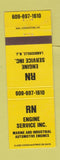 Matchbook Cover - RN Engine Service Landisville NJ YELLOW