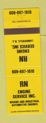 Matchbook Cover - RN Engine Service Landisville NJ YELLOW