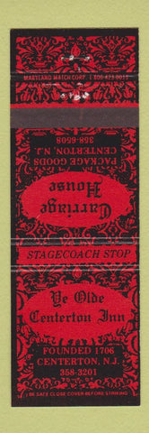 Matchbook Cover - Ye Olde Centerton Inn NJ Carriage House