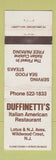 Matchbook Cover - Duffinetti's Italian Restaurant Wildwood Crest NJ WEAR
