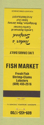 Matchbook Cover - Tinker's Seafood Bridgeton NJ #3 YELLOW