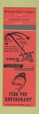 Matchbook Cover - Uries Fish Fry Restaurant Wildwood NJ #2 WEAR