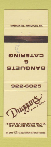 Matchbook Cover - Duggan's Bar Grill St Louis Park MN