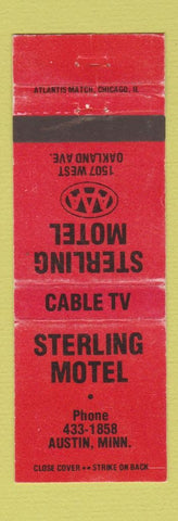 Matchbook Cover - Sterling Motel Austin MN WORN