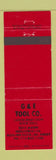 Matchbook Cover - G&E Tool Company Auburn Heights MI