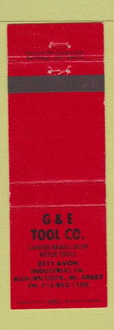 Matchbook Cover - G&E Tool Company Auburn Heights MI