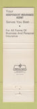Matchbook Cover - Transamerica Insurance Bearman Eaton Rapids MI WEAR