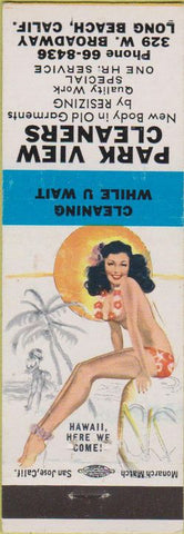 Matchbook Cover - Park View Cleaners Long Beach CA pinup