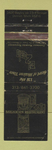 Matchbook Cover - El Zocalo Mexican Restaurant Detroit MI WORN