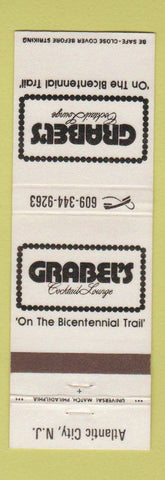 Matchbook Cover - Grabel's Cocktail Lounge Atlantic City NJ