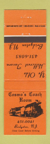 Matchbook Cover - Cosmo's Coach Room Bridgeton NJ #1