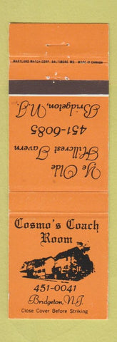 Matchbook Cover - Cosmo's Coach Room Bridgeton NJ #2
