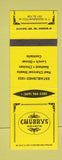 Matchbook Cover - Chubbys Hearth Restaurant West Collingswood NJ