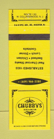 Matchbook Cover - Chubbys Hearth Restaurant West Collingswood NJ