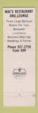 Matchbook Cover - Mac's Restaurant Somers Point NJ