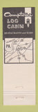 Matchbook Cover - Comptons Log Cabin Haddon NJ