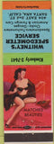 Matchbook Cover - Whitney's Speedometer service Santa Ana CA pinup