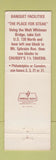 Matchbook Cover - Chubby's Hearth Restaurant West Collingswood NJ #1