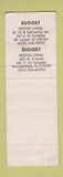 Matchbook Cover - Budget Motor Lodge Mount Laurel Woodbridge NJ WEAR