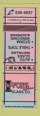 Matchbook Cover - Ivory Glass Company St Louis MO