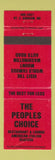 Matchbook Cover - Peoples Choice Restaurant Italian Gorham NC WEAR