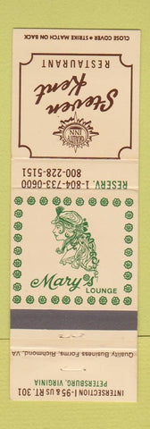 Matchbook Cover - Seven Kent Restaurant Petersburg VA May's Lounge