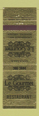 Matchbook Cover - Le Gourmet Restaurant Roanoke VA